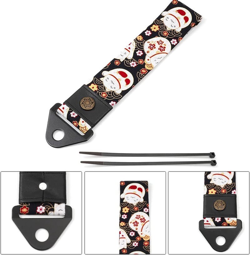 RASTP Racing Tow Strap, Car Modification Sports Trailer Belt Fit for Front or Rear Front Bumper Decorative (Lucky Cat Black) - Image 3